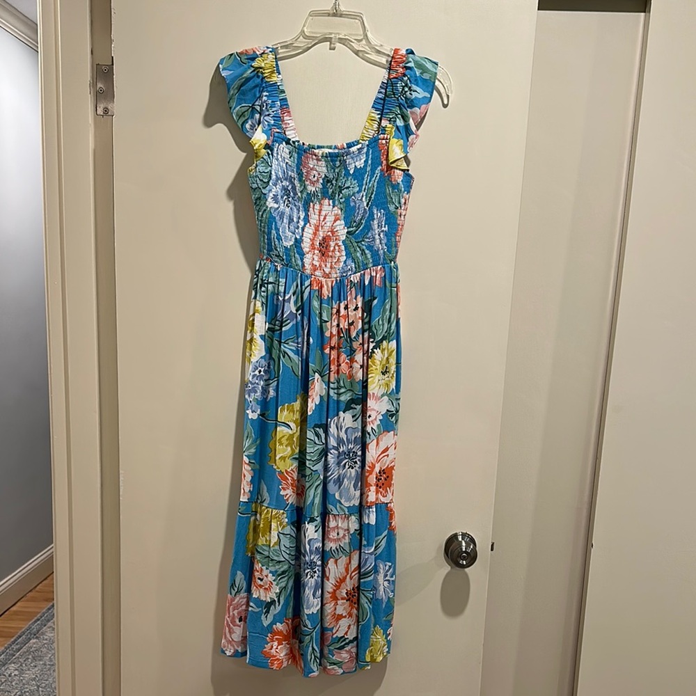 New! Floral Ruffle Maxi Dress